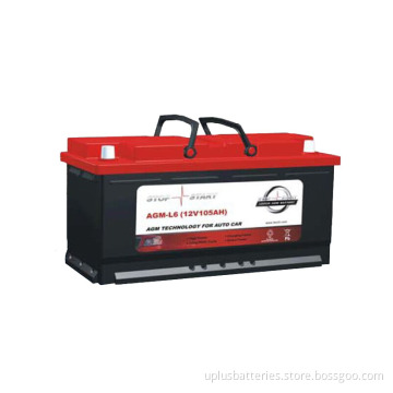 AGM-L6 Cheapest 12V 105ah Wholesale Automatic Car Battery in Factory Price